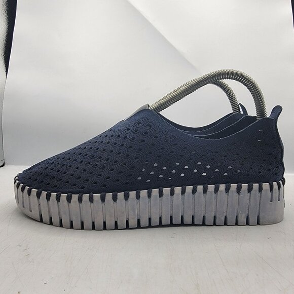 Ilse Jacobsen Plateau Womens 10 Tulip Shoes Slip on Navy Platform Comfort - Picture 12 of 13